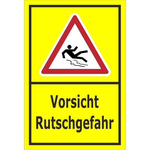 Melis-Folienwerkstatt Sign Caution Slip Hazard - 30 x 20 cm