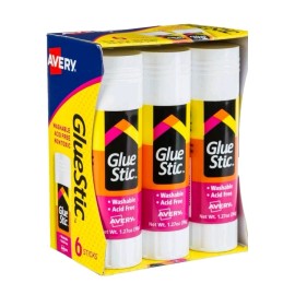 Avery NEW Avery Glue Sticks 1.27oz 6-Pack Adhesive Arts Crafts Washable
