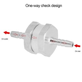 One Way Inline Check Valve, Universal Check Valve Fuel Line Check Valve Non Return Air Water Gas Check Valve Aluminum Alloy for Fuel Gasoline Oil Petrol Diesel Water (4mm)