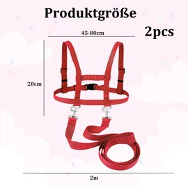 Pack of 2 Horse Lead for Playing for Children, Horse Harness for Children for Boys and Girls, Role Play, Outdoor Horse Lead Children for Children from 3 Years, Suitable for Children's Straps, Safety