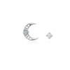 [Custom Made] Taurus Dear Moon Emerald Unbalanced Constellation Earrings OTE120614B