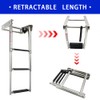 3-Step Under Platform Telescoping Slide Mount Boat Boarding Ladder Stainless