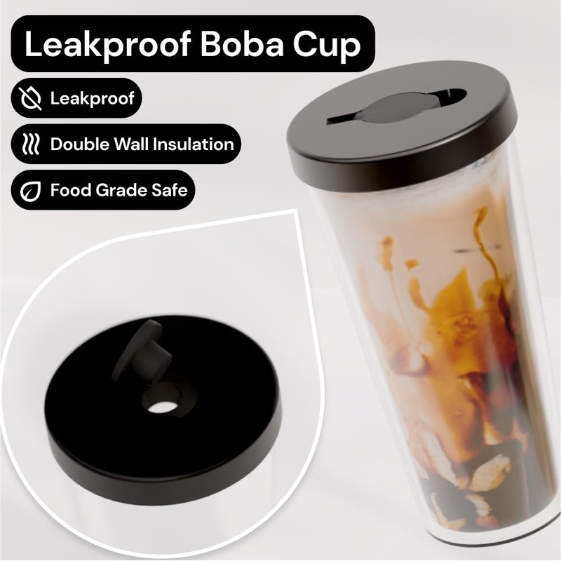 Dodoko Reusable Boba Cup and Straw Boba Tea Cup Bubble