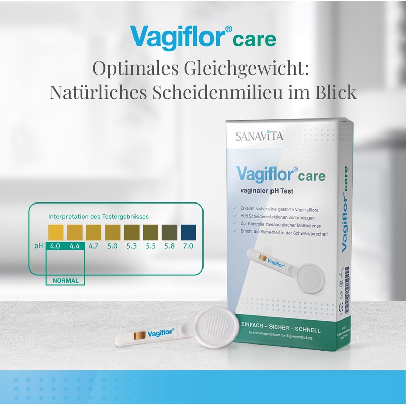 Sanavita Vagiflor Care pH Test, 3 Test Sticks: Vaginal pH