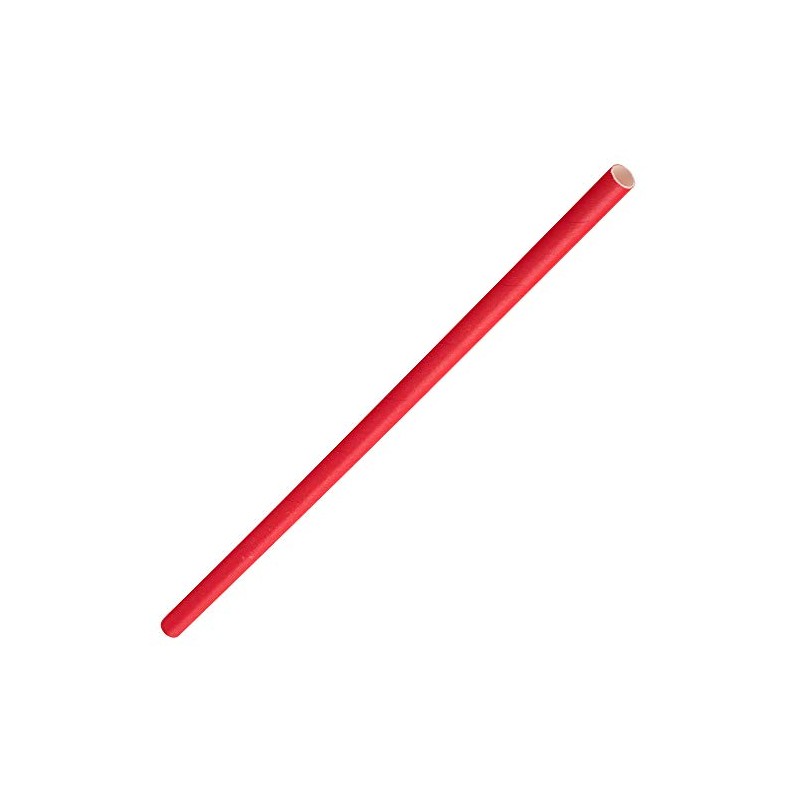 Utopia Solid Paper Straws Red 8", F90158, Pack of 250