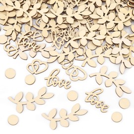 GoldRock Table Decoration Wedding Wooden Hearts Decoration Large, Pack of 100 Love Confetti Wedding Table Decoration Wood, Hearts Golden Wedding Decoration, Wedding Decoration Table, Confetti Wedding