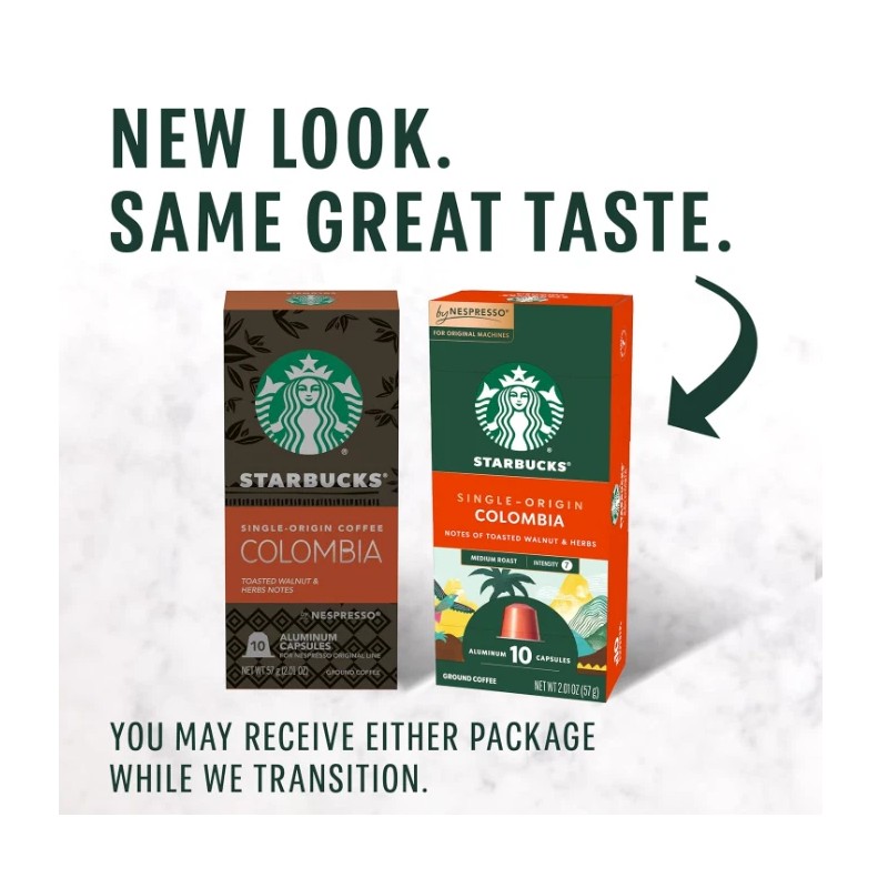 Starbucks by Nespresso Original Line Single-Origin Colombia Medium Roast Coff...