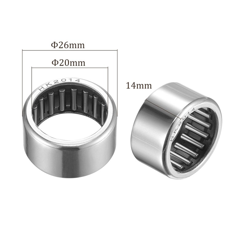 Kozelo 2pcs H K2014 Needle Roller Bearings [20mm Inner Diameter