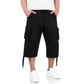 Surplus Trooper Legend 3/4 Mens Cargo Shorts, Black, L
