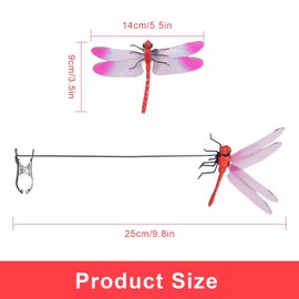 LWLWA Dragonfly Clip 4 Pieces, Span 12 cm Dragonfly Clips, 3D Garden Dragonfly Clip, Plastic Artificial Dragonfly Clip, Suitable for Garden, Balcony, Eaves, Yard Decoration