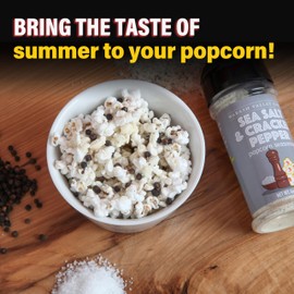 Salt and Pepper Popcorn Seasoning - Wabash Valley Farms Sea Salt and Cracked Black Pepper Seasoning, Movie Night Popcorn Seasonings, Gourmet Popcorn Toppings (4 oz)