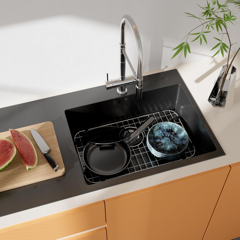 Large Stainless Steel Sink Grate 23" X 13",Sink Protector for