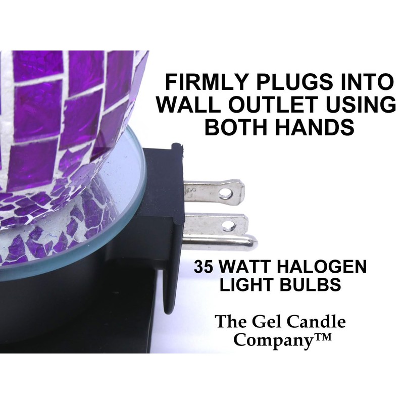 Crystal Clear Purple Contemporary Glass Design Plug-in Aroma Warmer and
