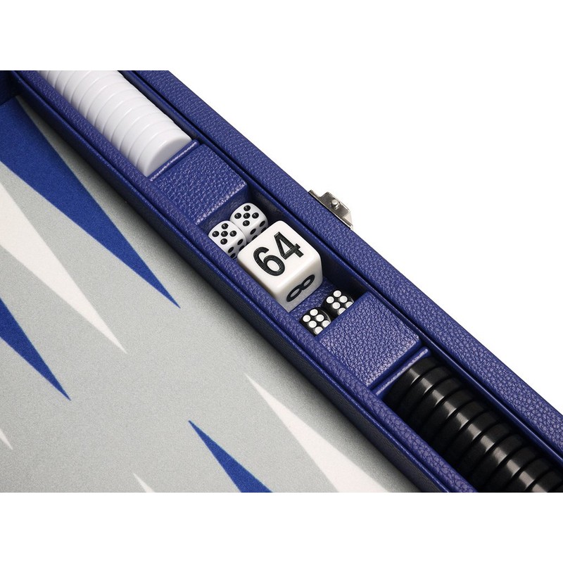 13-inch Premium Backgammon Set - Travel Size - Indigo Blue