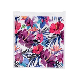 Miamica Women's Quart Sized Resealable Toiletry Bag & Travel Packing Organizers, Hibiscus 12 Pack