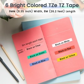 Markurlife Compatible with Brother P-Touch 9mm TZ-221 TZ-121 TZ-421 TZ-521 TZ-621 TZ-721 for Brother TZe Label Tape for P Touch Label Printer PT-H100LB PT-H105 PT-E100 PT-D200 PT-D210