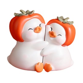 WeiLaiKeQi Pair Ducks Couple Sculpture Statue Valentine's Day Gift Desktop Decoration for Book Shelf Decor Accents