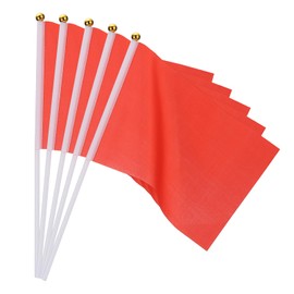 PATIKIL Mini Blank Flags，25 Pcs Red Small Sublimation Colored Flags to Decorate for Card Game Birthday Yard Lawn Ground Marking Sport Golf Party Graduation Irrigation, 11.8"x8.3"