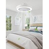 LEDIARY 22in Enclosed Ceiling Fan with Light and Remote, White