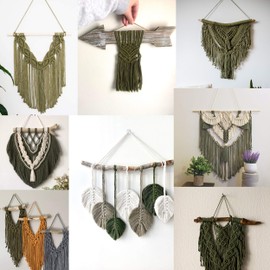 Macrame Cord 4mm 100m Olive Green 1 Pack,Natural Cotton Rope for Colorful Macrame Hand Knitting,4 Strands Twist Cotton Rope Macrame 4mm for Handmade Colored Wall Hanging Weaving Tapestry