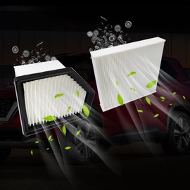 FZJDSD Engine Air Filter & Cabin Air Filter Combo Set Compatible with Nissan Rogue 2021 2022 2023 Replace 16546-6RA0A 27277-6RC0A