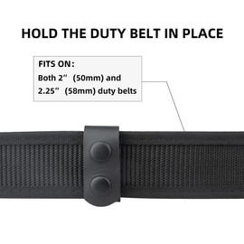 DONGKER 4Pcs Belt Keepers, PU Leather Duty Belt Keeper With Double Snaps Fit 2-2¼ Inch Tactical Belt for Outdoor Sports Belt Fixing