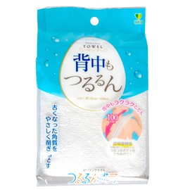 OKA Tsururun Body Rize Peeling Towel, Approx. 6.3 x 39.4 inches (16 x 100 cm), White (Microfiber)