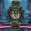 Camouflage Green Kids Watch 7 Colors LED 50M Waterproof Digital