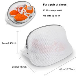 Mesh Laundry bag for Shoes, Set of 2 Washing Machine Bags for Delicates, Trainers, Socks, Bras and Travel reusable Laundry Wash Bag with Zips,bra bags for washing machine