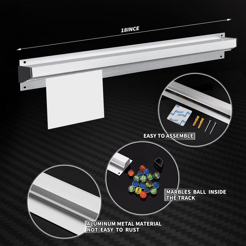 4 Pack 18 Inch Aluminum Ticket Holder for Restaurant, Slide