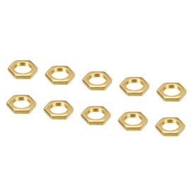 PATIKIL M12 Hexagonales Tuercas, 40uds Roscado Hexagonal Contra Tuerca Bloqueo Sujetadores Metal Anillo para Lámpara Tubo Varilla Oro Color