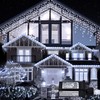 oopswow Icicle Lights Outdoor Decorations 300 LED 33ft 8 Modes