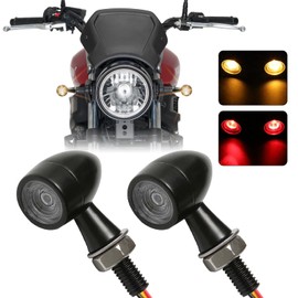 DREAMIZER Indicator Motorcycle E Approved Universal LED Indicator Mini 12 V Daytime Running Light Motorcycle Indicator Running Light for Scooter Quad Cruiser Off-Road Pack of 2