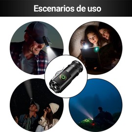 Linterna Led Recargable, JESWO Lampara de Mano Portátil, Mini linterna, Hasta 2550 lúmenes para mayor comodidad, durabilidad y facilidad de recarga