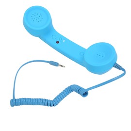 Retro 3.5mm Telephone Handset, Radiation Proof Wired Cell Phone Receiver Mic Speaker for All Smartphones and Computers with 3.5mm Jack (Sky Blue)