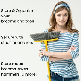 Harrier Hardware 10-Pack Wall-Mount Organizing Spring Clamps for Tools, Rakes and Brooms