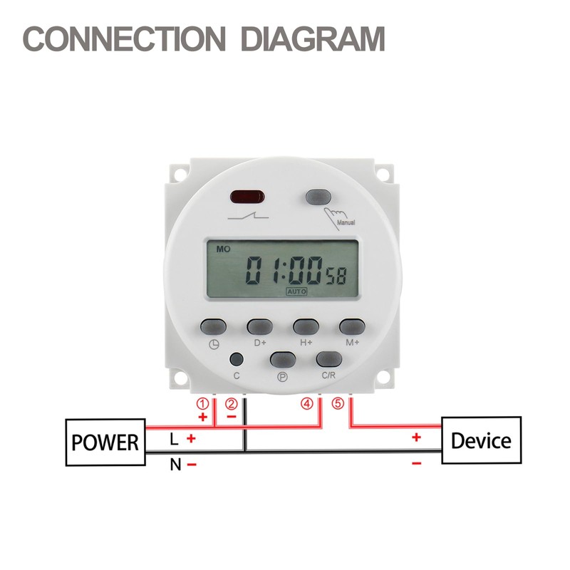 Baomain CN101A AC/DC 12V Digital LCD Power Programmable Timer Time
