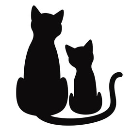 Original Design Store Cat Silhouette Sticker, Water Resistant, Outdoor Weather Resistant 3.4 Years, Cat Seal, Car, Waterproof, Glossy, Black, Black