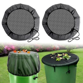 Pack of 2 Rain Butt Net Adjustable Rain Butt Cover Rain Butt Net with Drawstring Rain Butt Protective Net Rain Butt Cover Prevent Leaves and Rubbish Falling into the Bucket (95 cm)