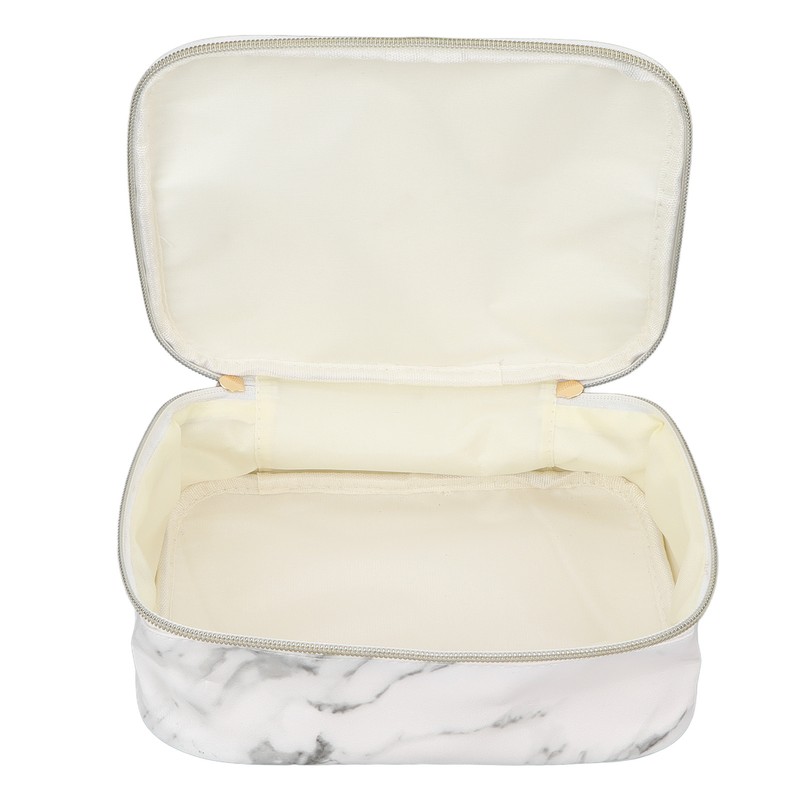 3Pcs Women Cosmetic Bag Marble Print Makeup Case Storage Handbag