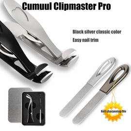2025 New Nail Clippers for Seniors, Ergonomic Angled Head Senior Toenail Clipper, Professional Sharp Curved Blade Heavy Duty Clipper (Silver+Black)