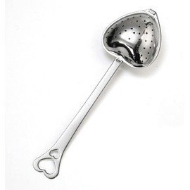 1Pc Silver Heart Shaped Tea Strainers for Loose Tea Tea Infuser Heart Shaped Tea Filter Set Long Spoon Kitchen Mugs Diffuser with Handle Infuser Filter Spoon,Home and Kitchen Tea Accessories
