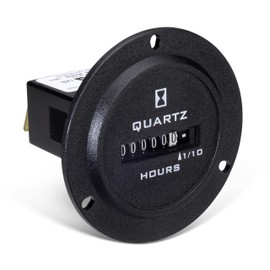 722-0004 | TRUMETER Hour Meter, 90-264VAC 50/60HZ, 6 Digit, Round Flange 3-Hole, Spade TERMINALS, Non Reset