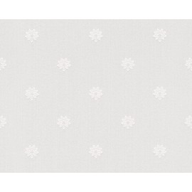 CONCORD WALLCOVERINGS ™ Sample for Display Purpose Only Plain Floral Textured Wallpaper Featuring Flowers on Painted Wall, Silver Cream, 7" X 10"; 266514