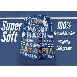 InnoBeta Boating Captain Gifts Blanket, Flannel Throw Blanket for Men, Funny Unique Birthday for Him