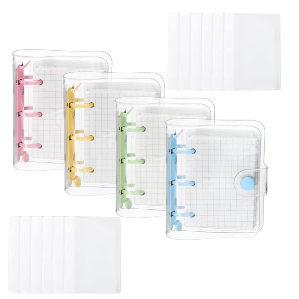 PATIKIL Clear 3 Ring Binder Cover, 4 Pack PVC Notebook