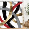 Miyotaa Black Red Gray Abstract Shower Curtain Set 60Wx71H Inches