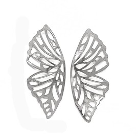 Fashion Hollow Big Butterfly Drop Dangle Earrings Gold Exaggerated Butterfly Wings Personality Stud Earrings for Women, Metal, no inlay