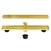 Neodrain 24-Inch Brushed Brass Linear Shower Drain with Removable Quadrato