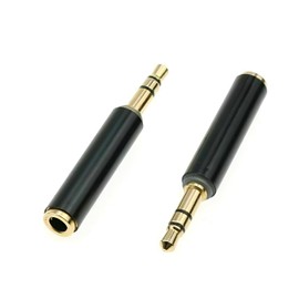 London Express 3.5mm TRRS Female to TRS Male Microphone Adapter Auxiliary Stereo Converter Audio Jack Connector for Microphone with TRS Mic Jack - 2PCS